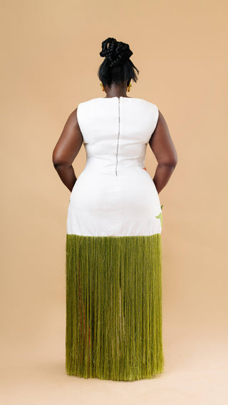 Nhyira Hand-Painted Fringe Dress