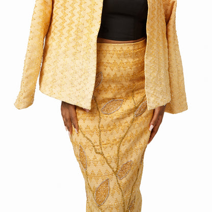 Gold Leaf Detail Kente Skirt
