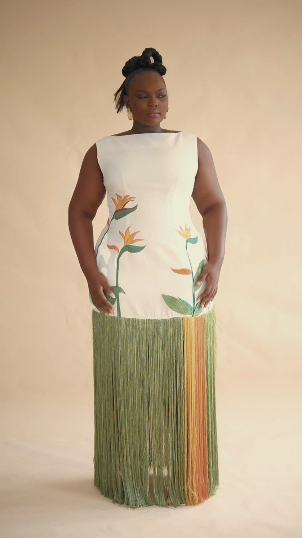 Nhyira Hand-Painted Fringe Dress