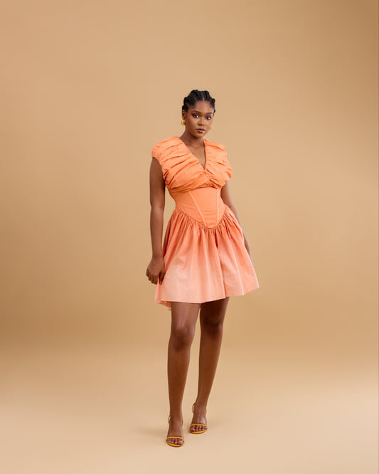 Blanche Mini Dress Ombre Peach